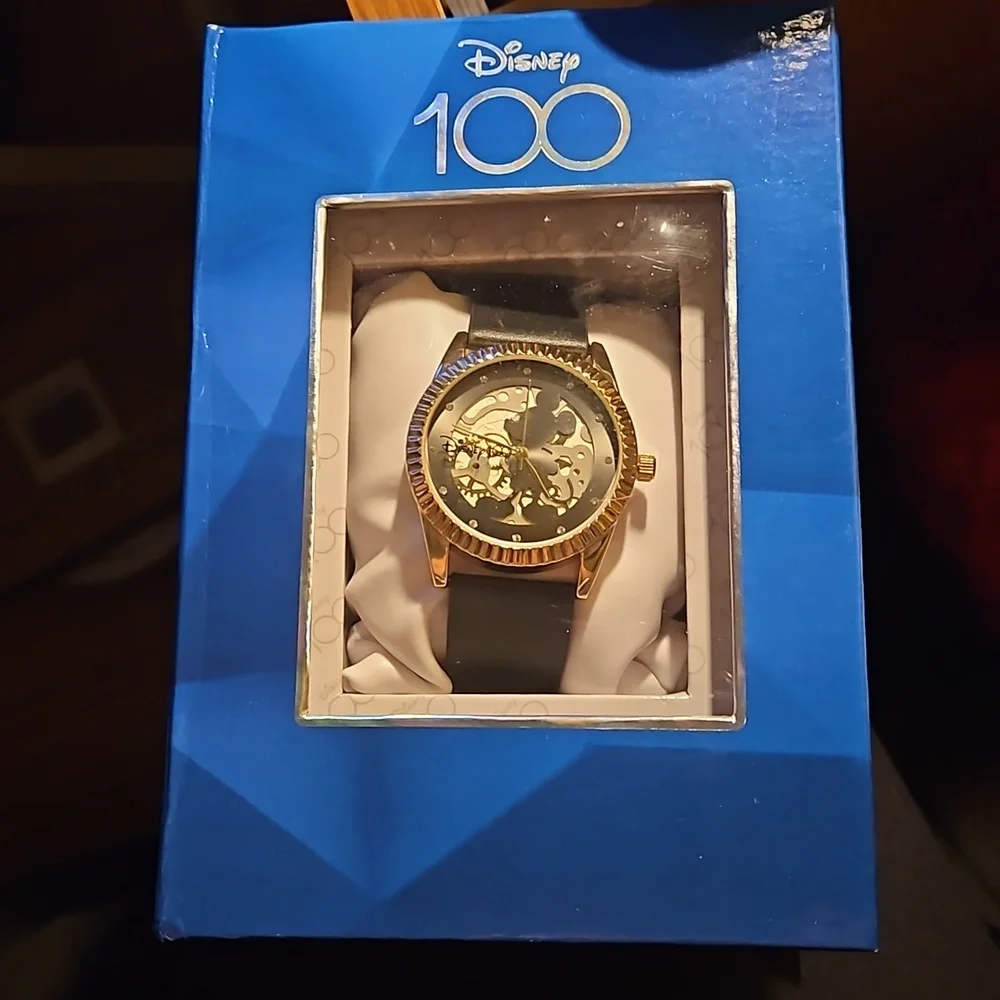 Disney Mickey Mouse 100th Anniversary womens Gold & Black watch